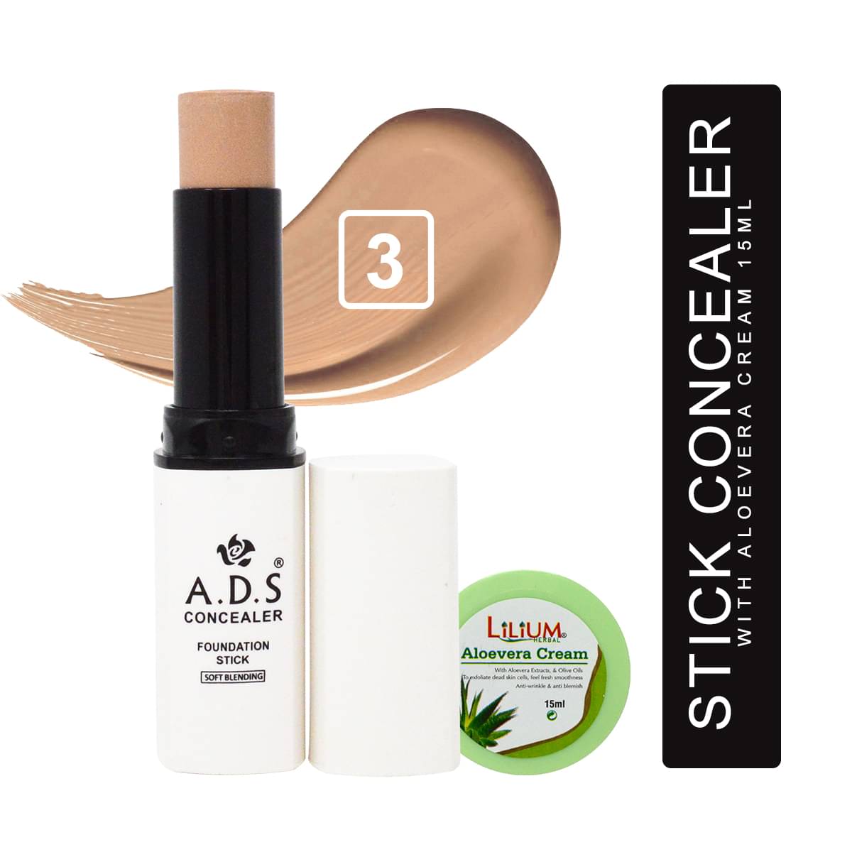     			ADS Soft Belnding A1686-3 Stick Concealer with Lilium Aloevera Cream Medium 20 mL