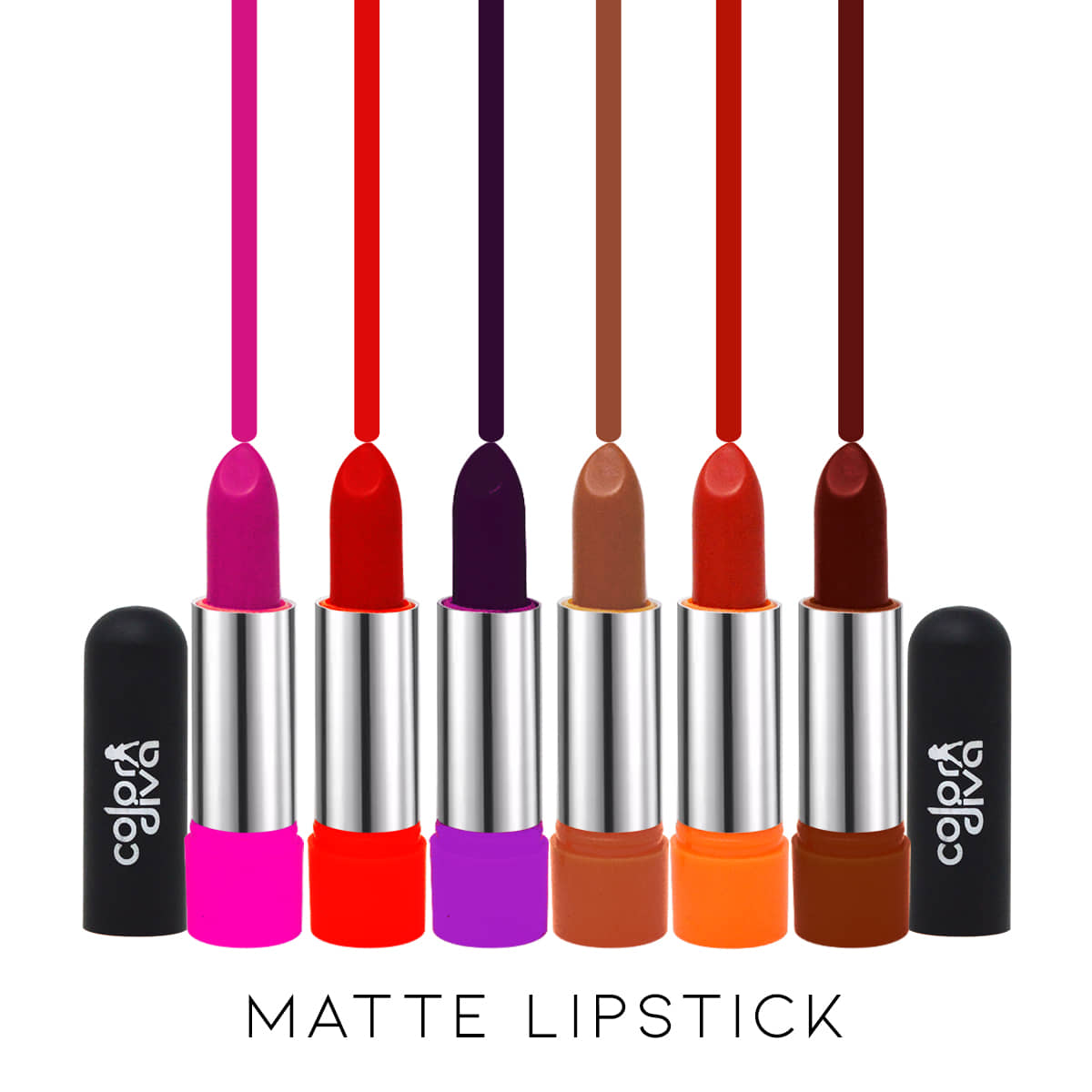 Color Diva Long Wear Moist-111B Lipstick Multi Pack of 6 4.5 g