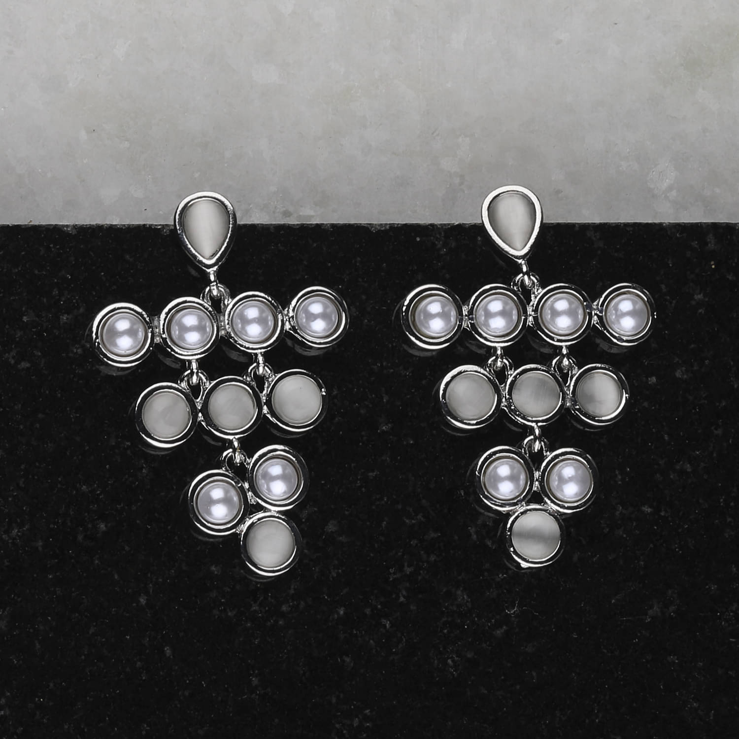     			SILVER SHINE Charm Stylish Silver Pearl Earring For Women Girl