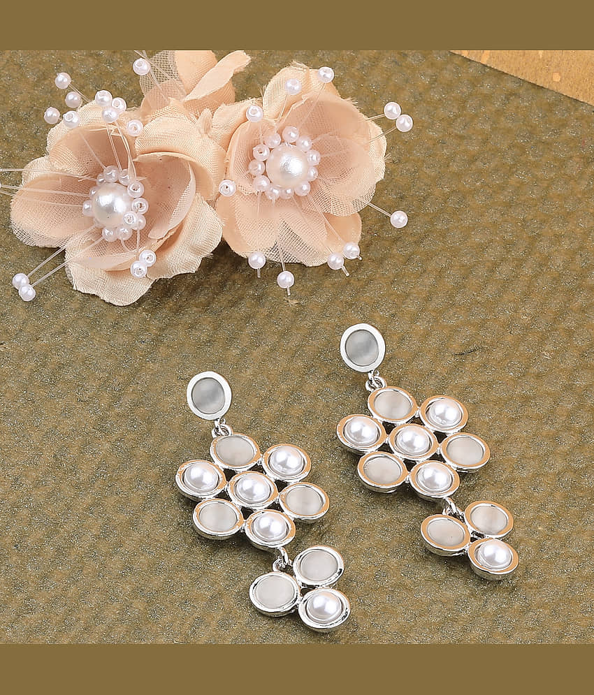 SILVER SHINE Fashion Stylish Silver Pearl Earring For Women Girl - Earrings | Buy online on ZillyBuy