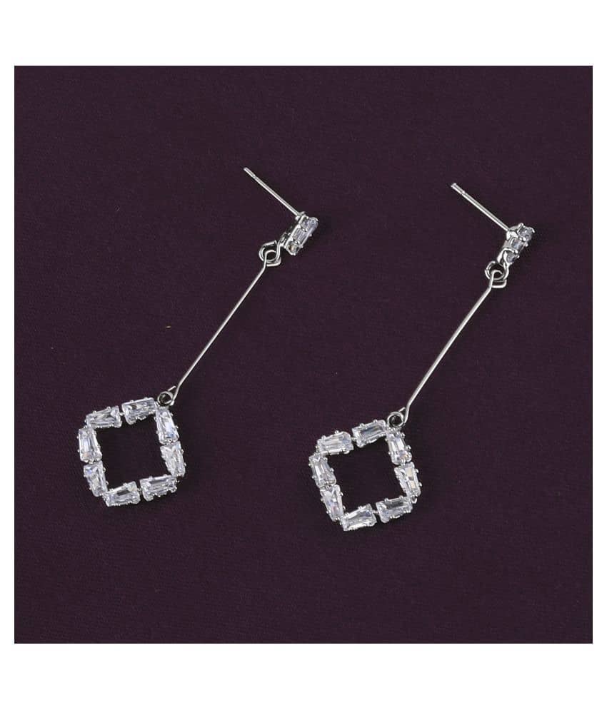SILVER SHINE Silver Plated Charm Diamond Dangle  Earring For Women Girl - Earrings | Buy online on ZillyBuy