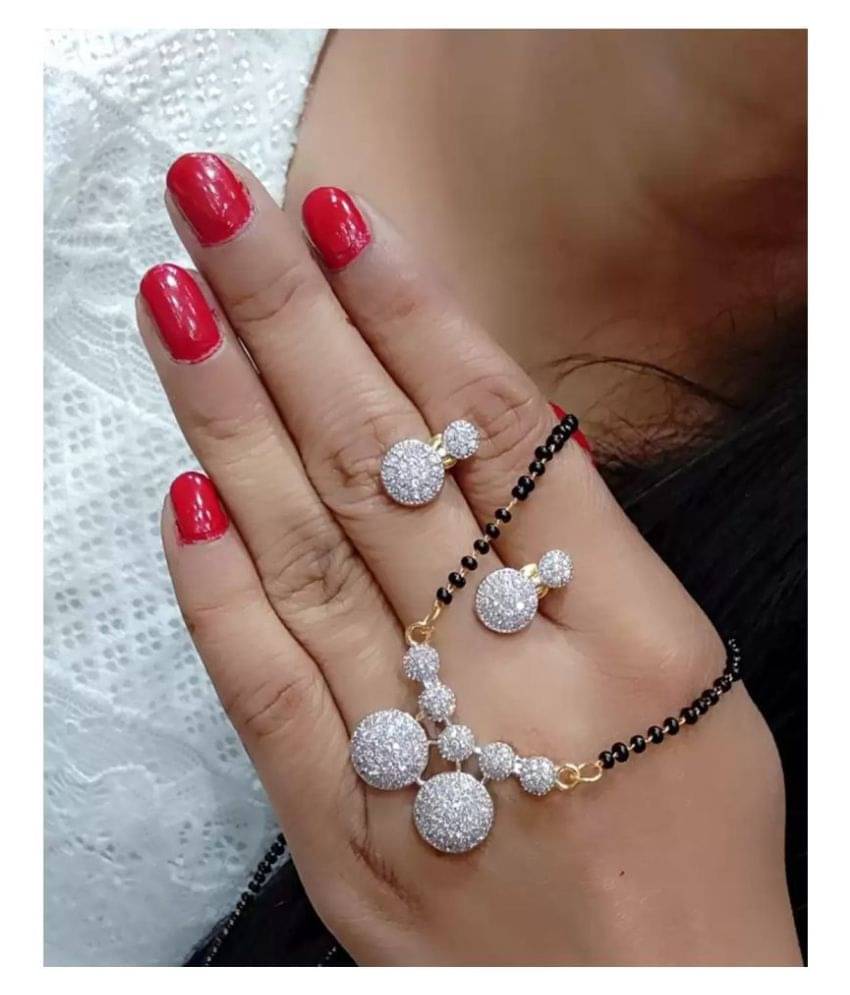     			Bhagya Lakshmi Traditional AD Stone Mangalsutra With earrings For Women