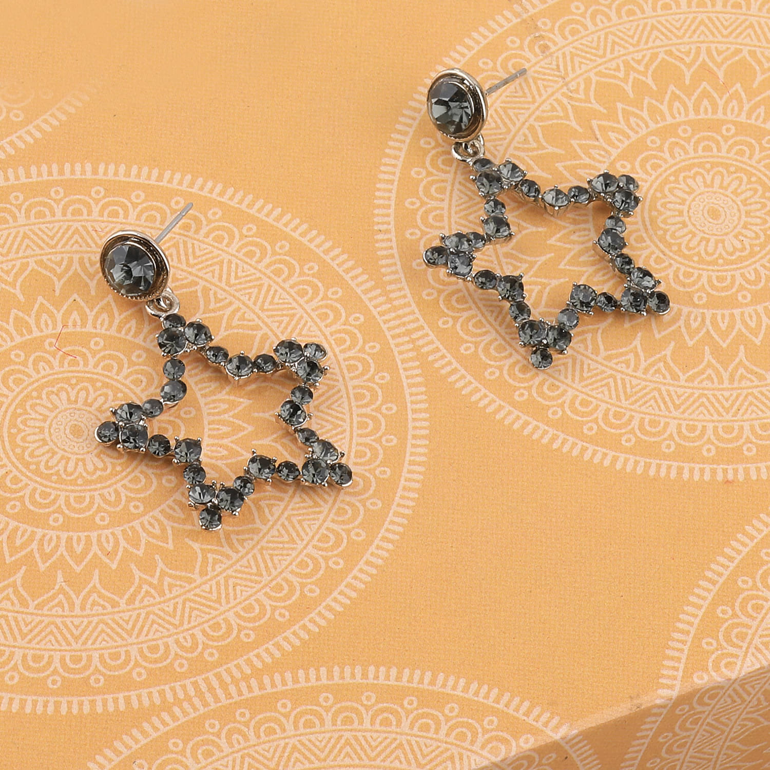     			SILVER SHINE Charm Delicated Patry Wear Star Diamond Dangle Earring For Women Girl