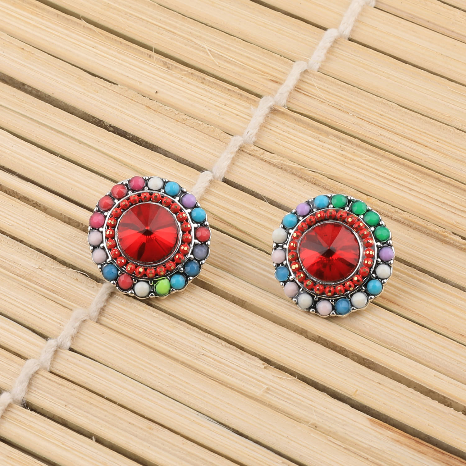 SILVER SHINE Charm Fancy Party Wear Multi Colour Stud Diamond Earring For Women Girl SILVER SHINE Charm Fancy Party Wear Multi Colour Stud Diamond Earring For Women Girl