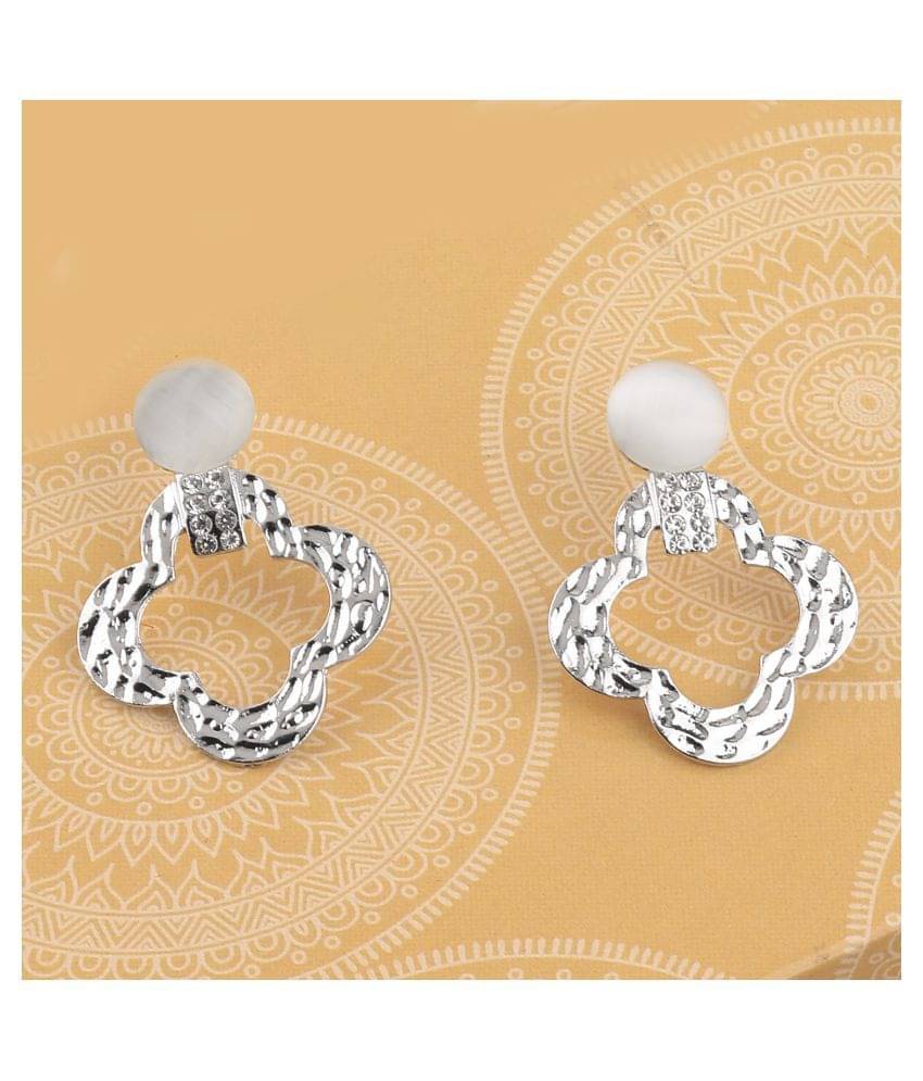     			SILVER SHINE Silver Plated Charm Party Wear Drop Earring For Women Girl