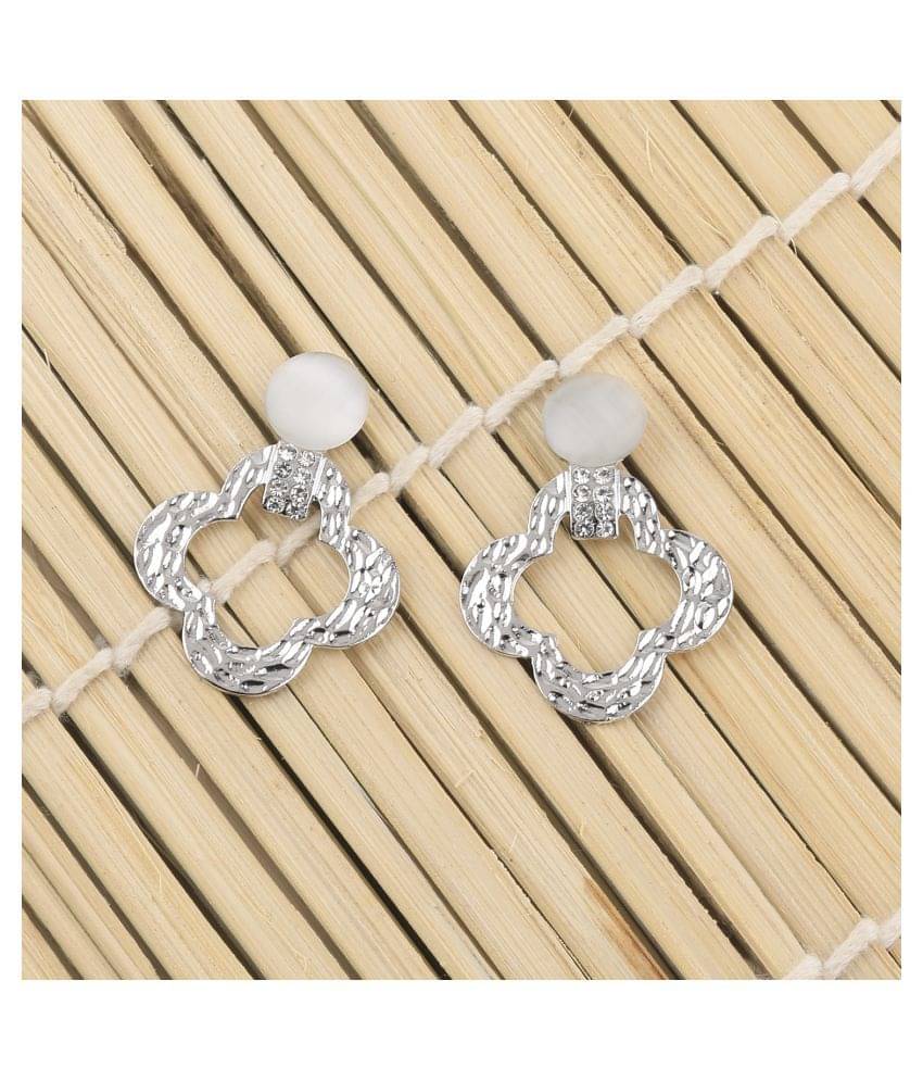     			SILVER SHINE Silver Plated Charm Party Wear Drop Earring For Women Girl