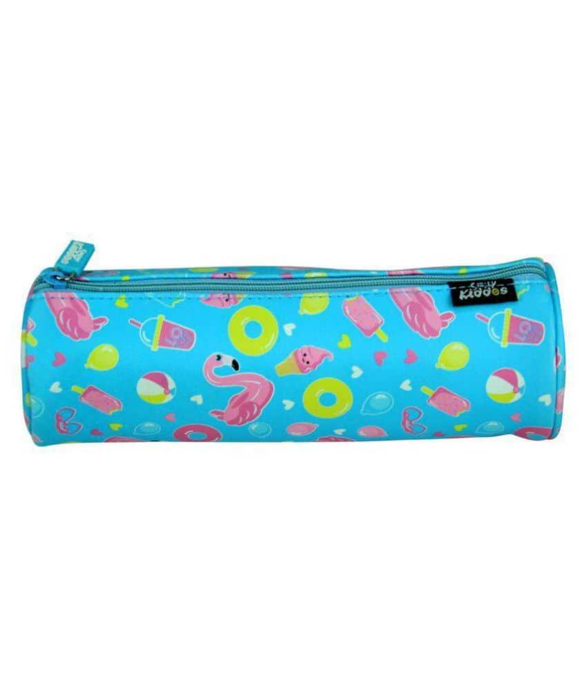 Smily round pencil pouch (light blue) | kids Pencil Pouch | School Pencil pouch | Pencil pouch For Boys & Girls | Light Blue Color Pencil pouch | Birthday Returns Gifts | Girls Pencil pouch | Zipper Pencil pouch
