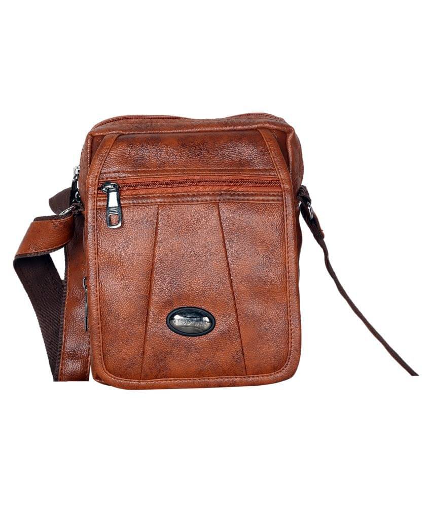     			Goodwin Tan P.U. Casual Messenger Bag