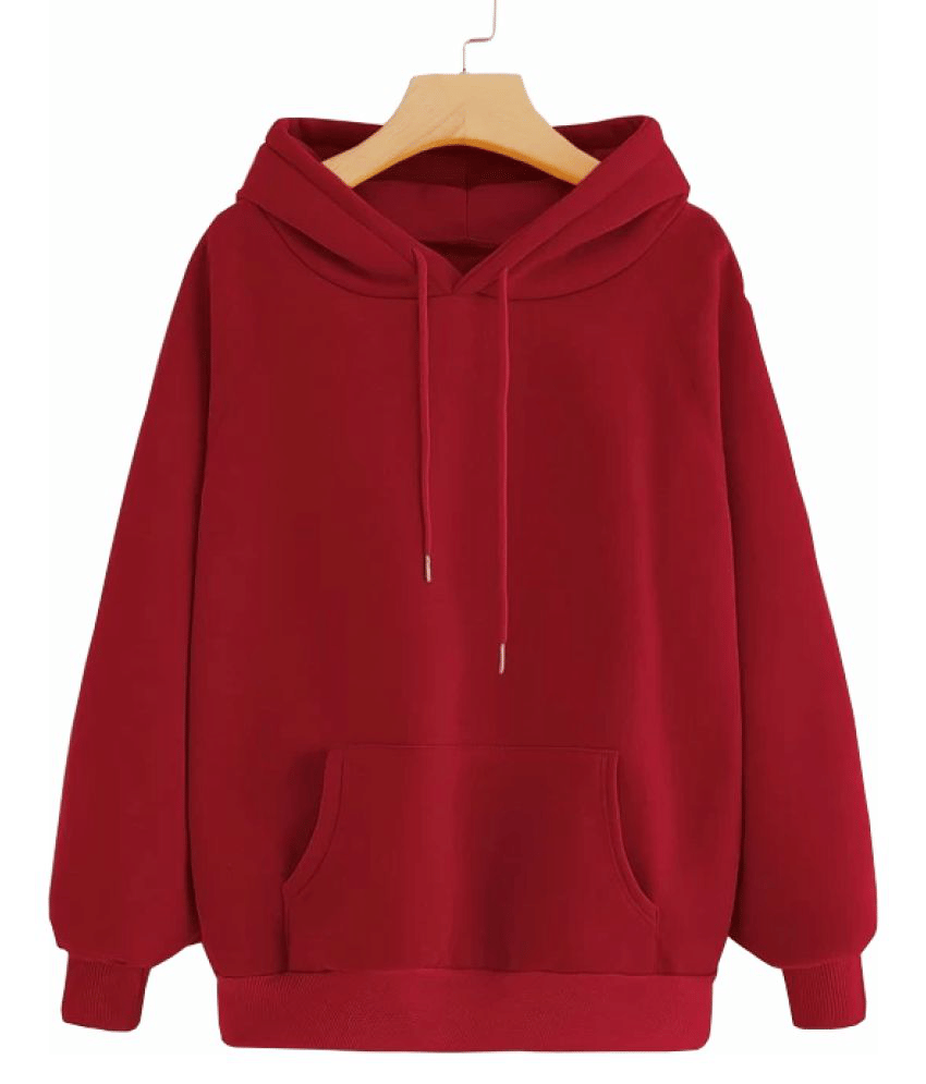 JUNEBERRY Cotton Maroon Hooded Sweatshirt