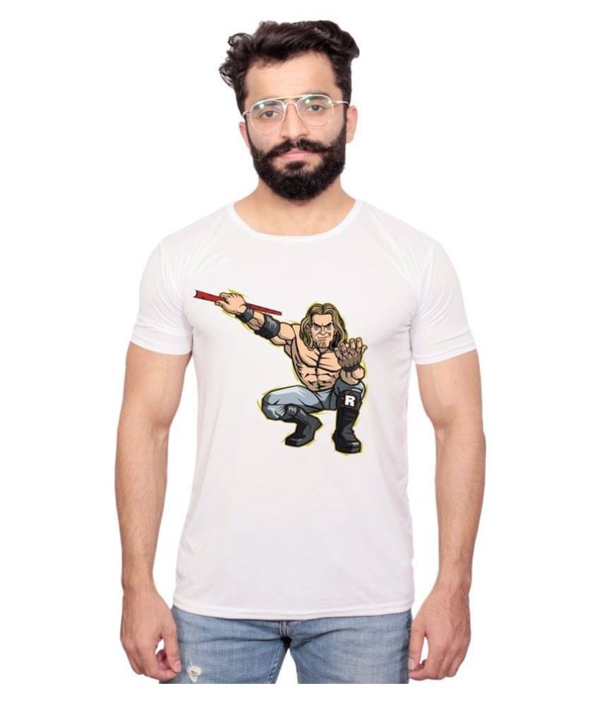     			Nityanand Enterprises White Cotton Blend T-Shirt