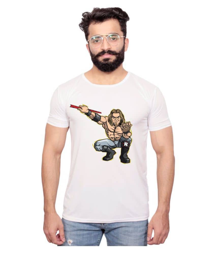 Nityanand Enterprises White Cotton Blend T-Shirt