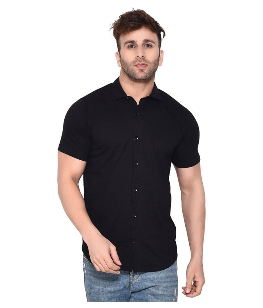 Tfurnish Cotton Blend Black Shirt     			Tfurnish Cotton Blend Black Shirt