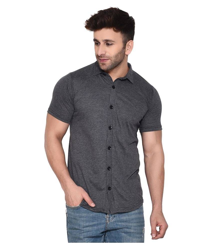     			Tfurnish Cotton Blend Grey Shirt