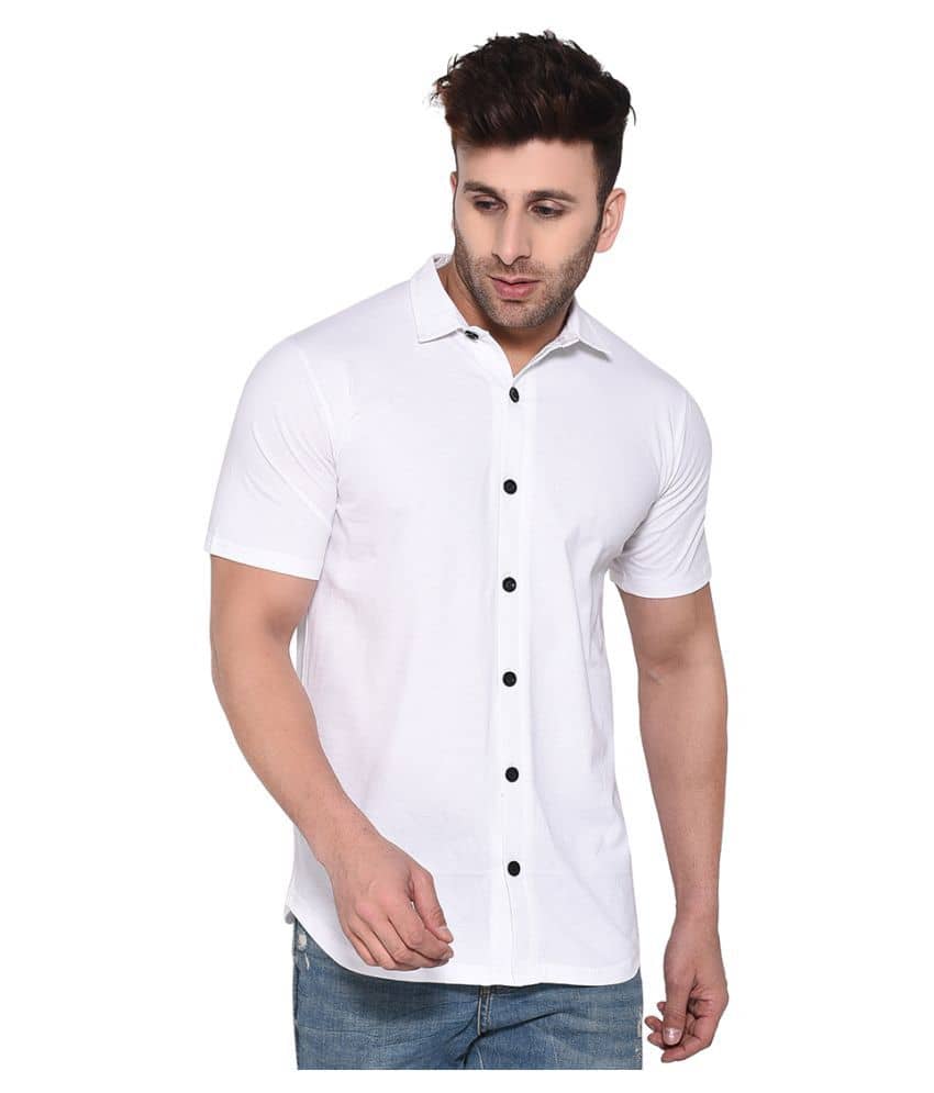 Tfurnish Cotton Blend White Shirt