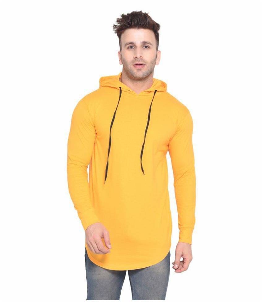     			Tfurnish Cotton Blend Yellow Solids T-Shirt