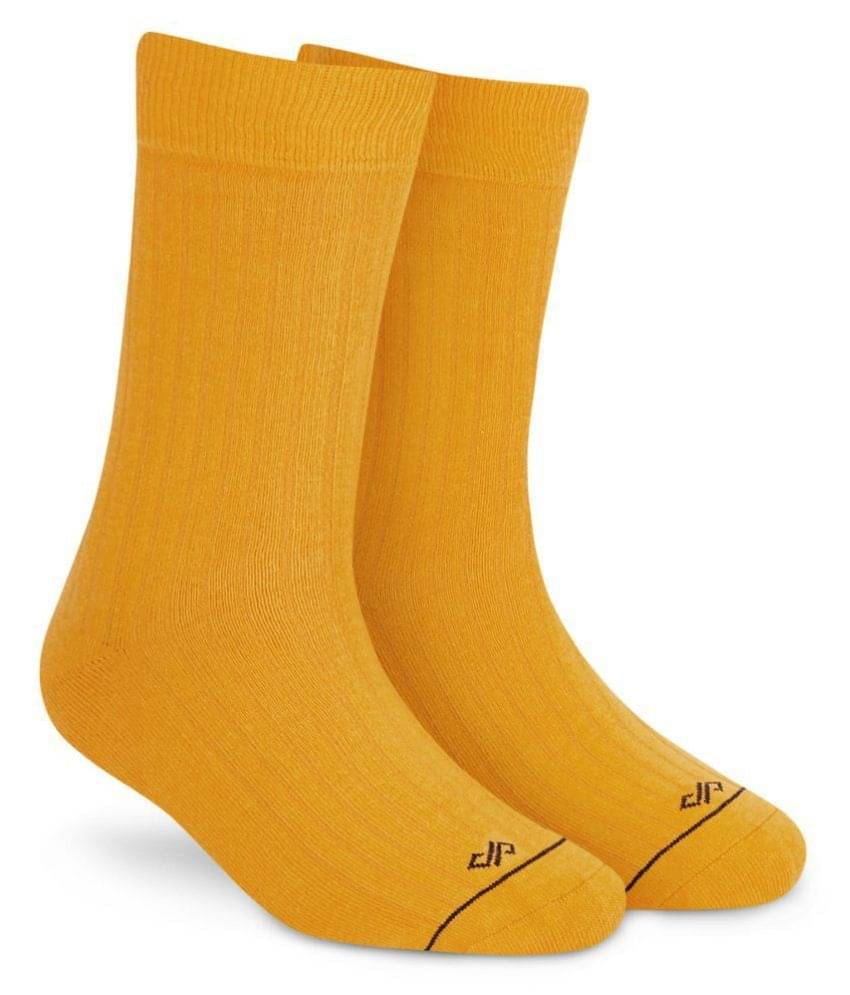     			Dynamocks - Cotton Men's Solid Yellow Full Length Socks ( Pack of 1 )