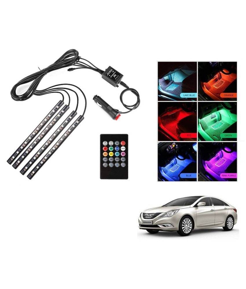     			AutoRight Atmosphere Light LED Wireless Remote Music Controller Car Interior Strip Light Lamp Kit For Hyundai Sonata Embera