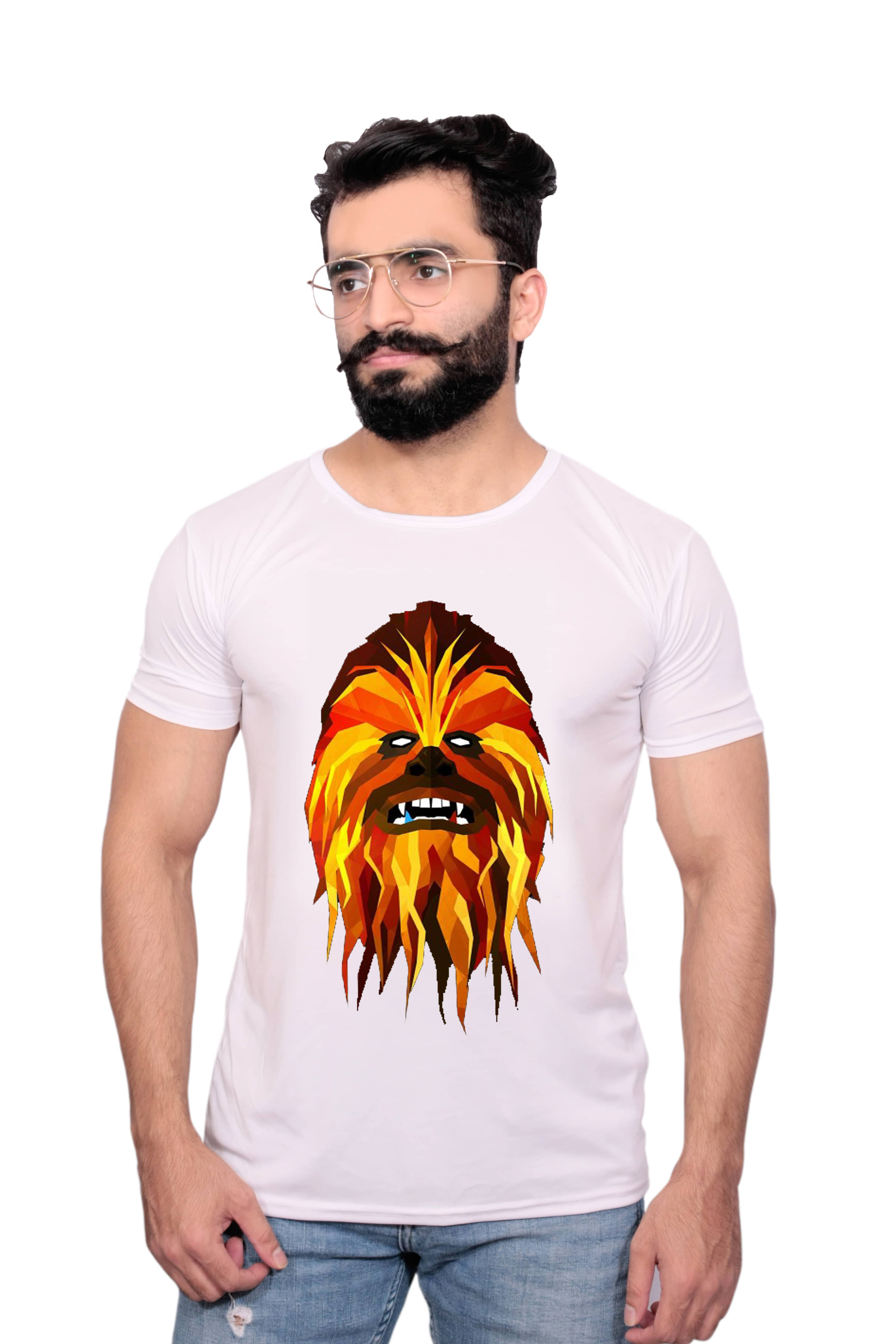 Nityanand Enterprises White Cotton Blend T-Shirt