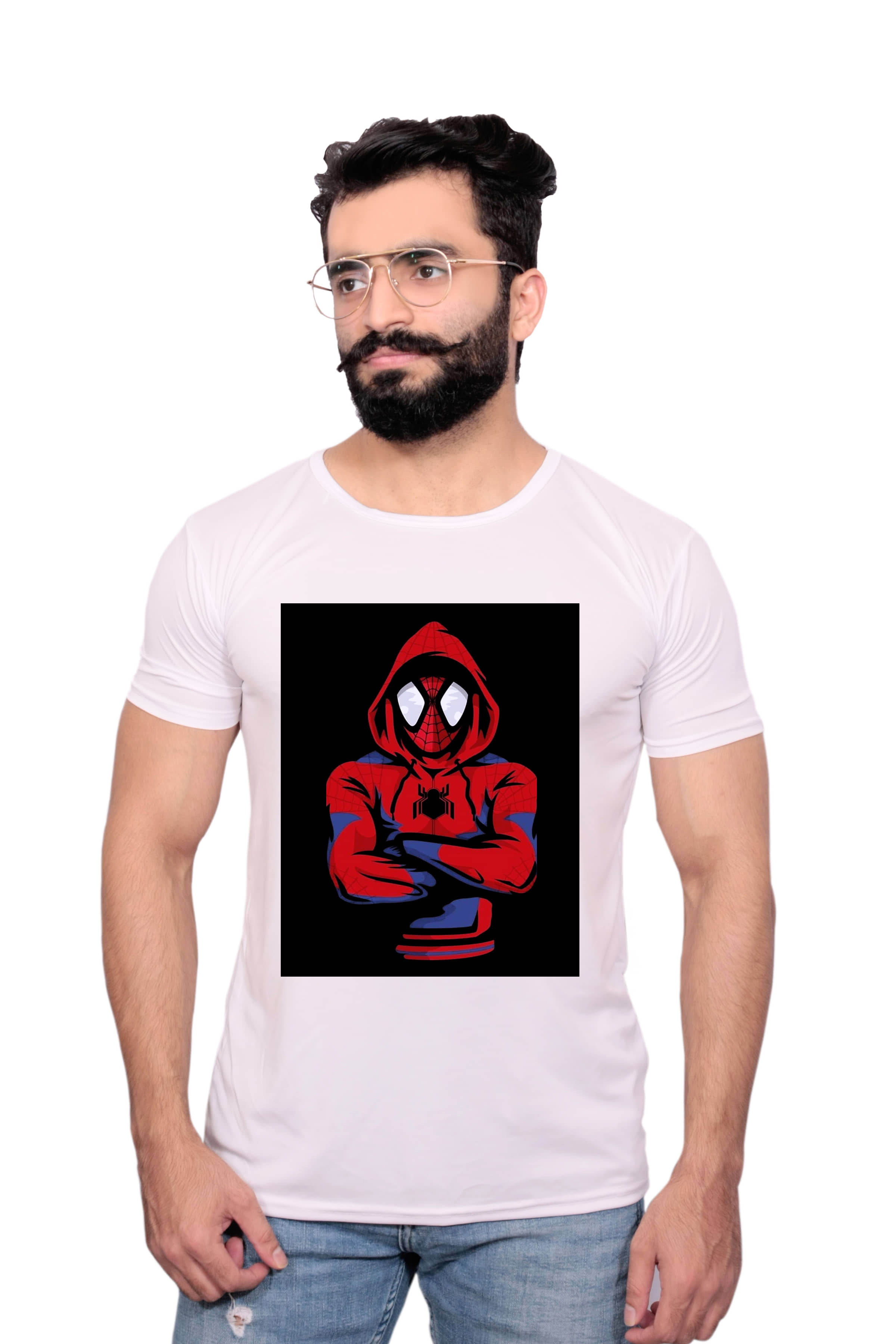 Nityanand Enterprises White Cotton Blend T-Shirt