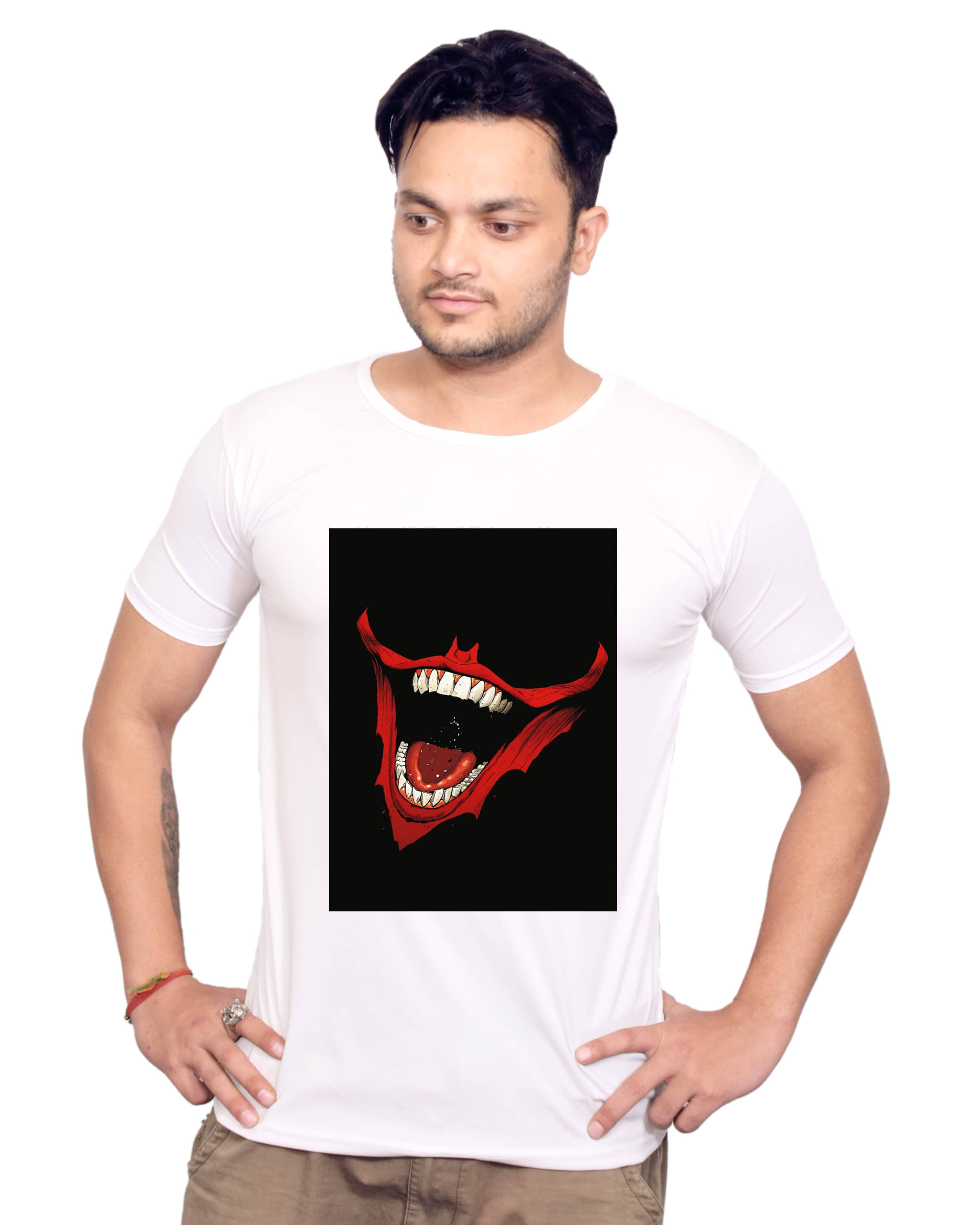 Nityanand Enterprises White Cotton Blend T-Shirt