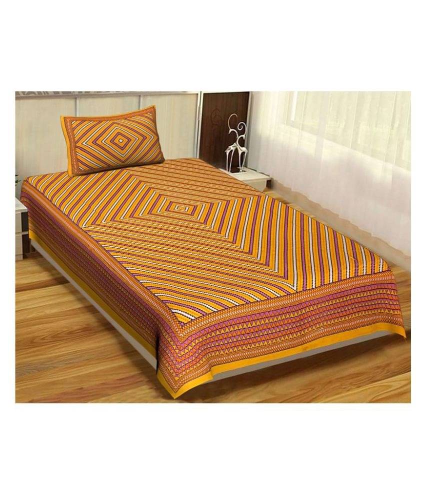     			Uniqchoice Cotton Single Bedsheet ( Yellow )