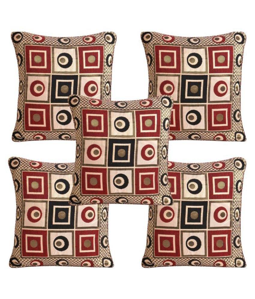 Multitex Set of 5 Cotton Cushion Covers 40X40 cm (16X16) Multitex Set of 5 Cotton Cushion Covers 40X40 cm (16X16)