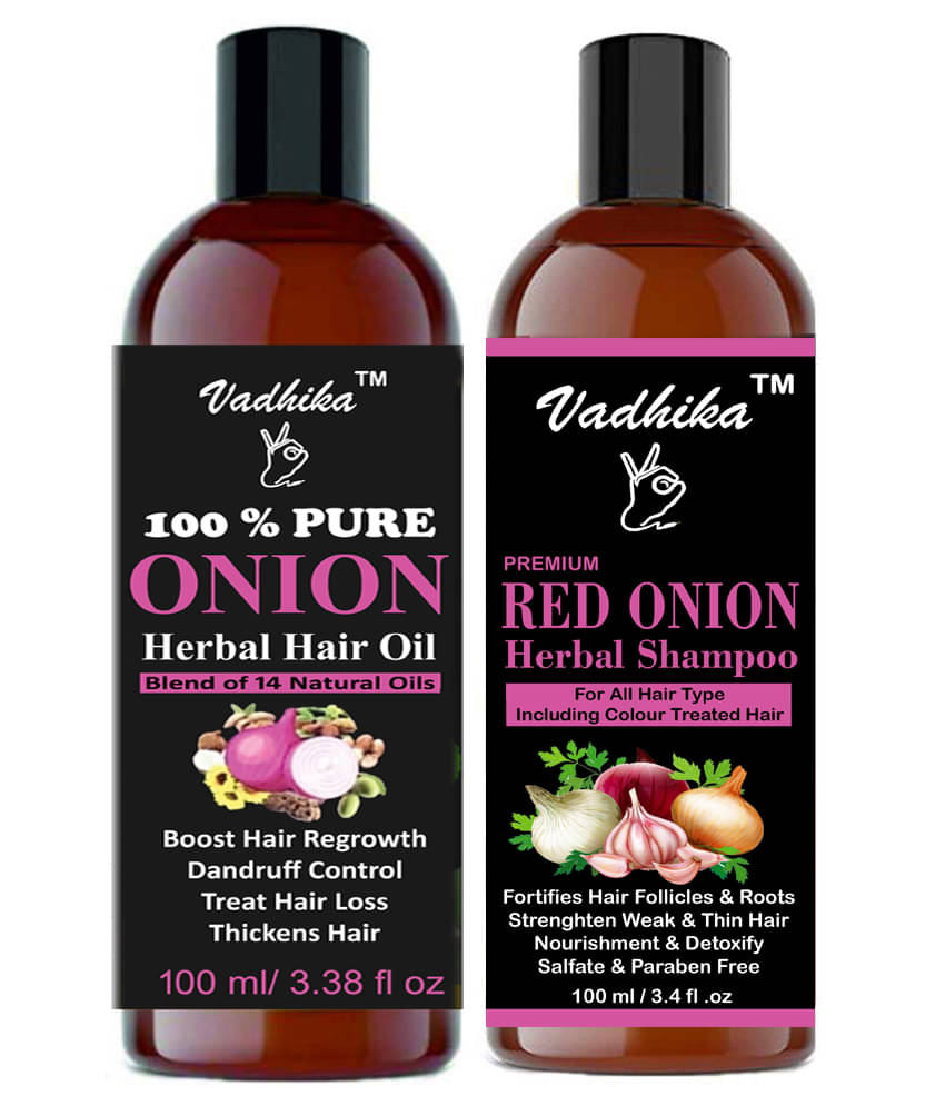 Vadhika Onion Oil & Red Onion Shampoo For Hair Fall Control, Growth Shampoo Shampoo 200ML mL Pack of 2 Vadhika Onion Oil & Red Onion Shampoo For Hair Fall Control, Growth Shampoo Shampoo 200ML mL Pack of 2