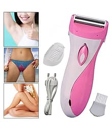 P 2in1 Waterproof Chargeable Hair Remover Trimmer Painless Epilator Foil Shaver ( Multicolor )