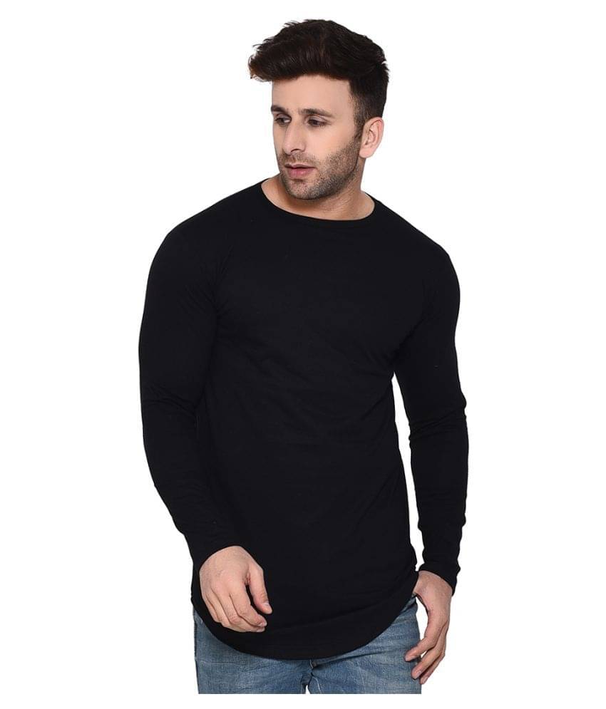 Tfurnish Cotton Blend Black Solids T-Shirt     			Tfurnish Cotton Blend Black Solids T-Shirt