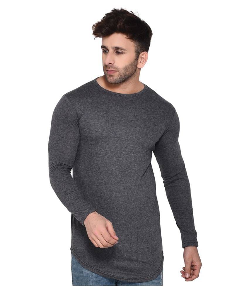 Tfurnish Cotton Blend Grey Solids T-Shirt Tfurnish Cotton Blend Grey Solids T-Shirt