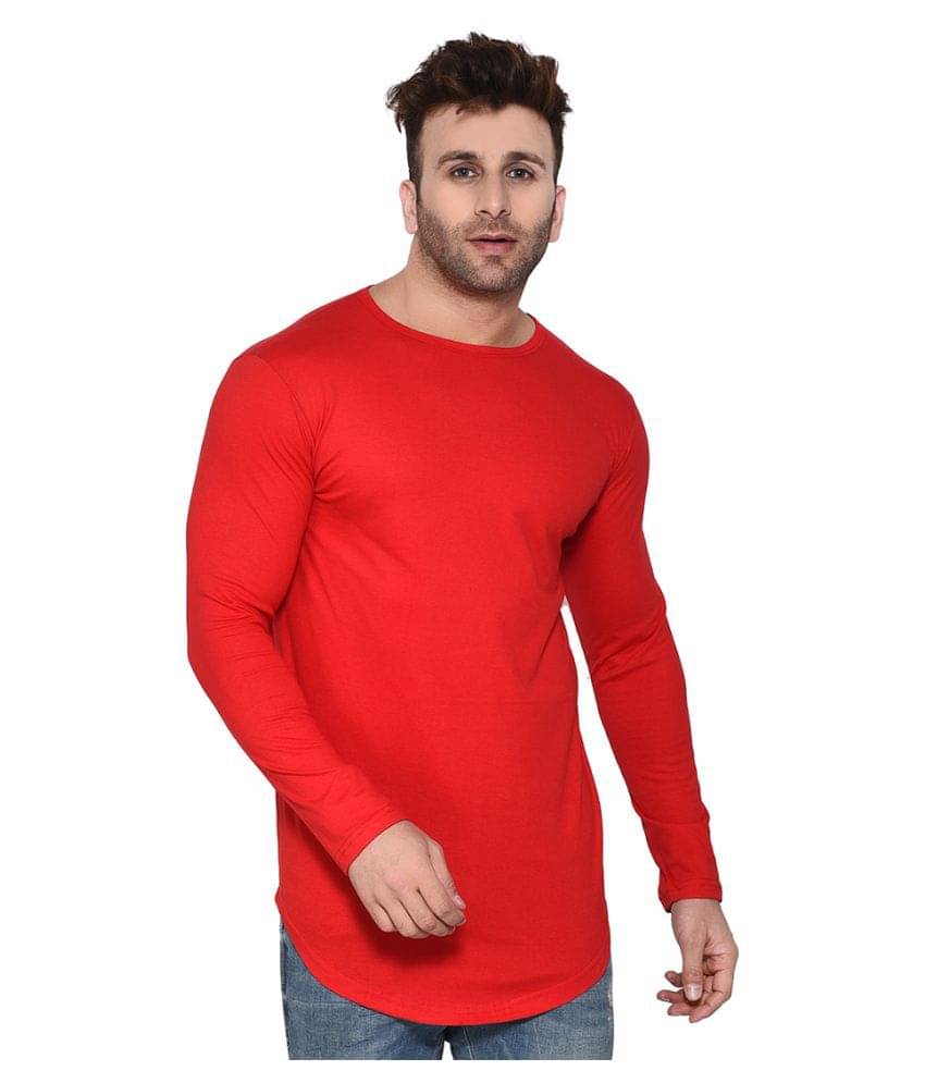 Tfurnish Cotton Blend Red Solids T-Shirt Tfurnish Cotton Blend Red Solids T-Shirt