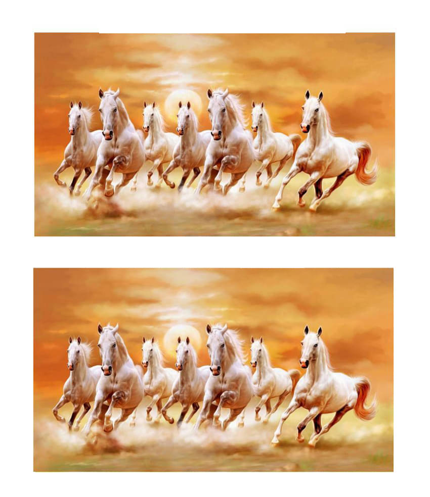     			wallpics Seven Running Horses Vinyl Art Prints Without Frame