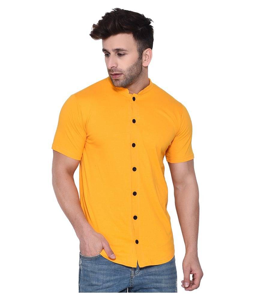     			Tfurnish Cotton Blend Yellow Shirt