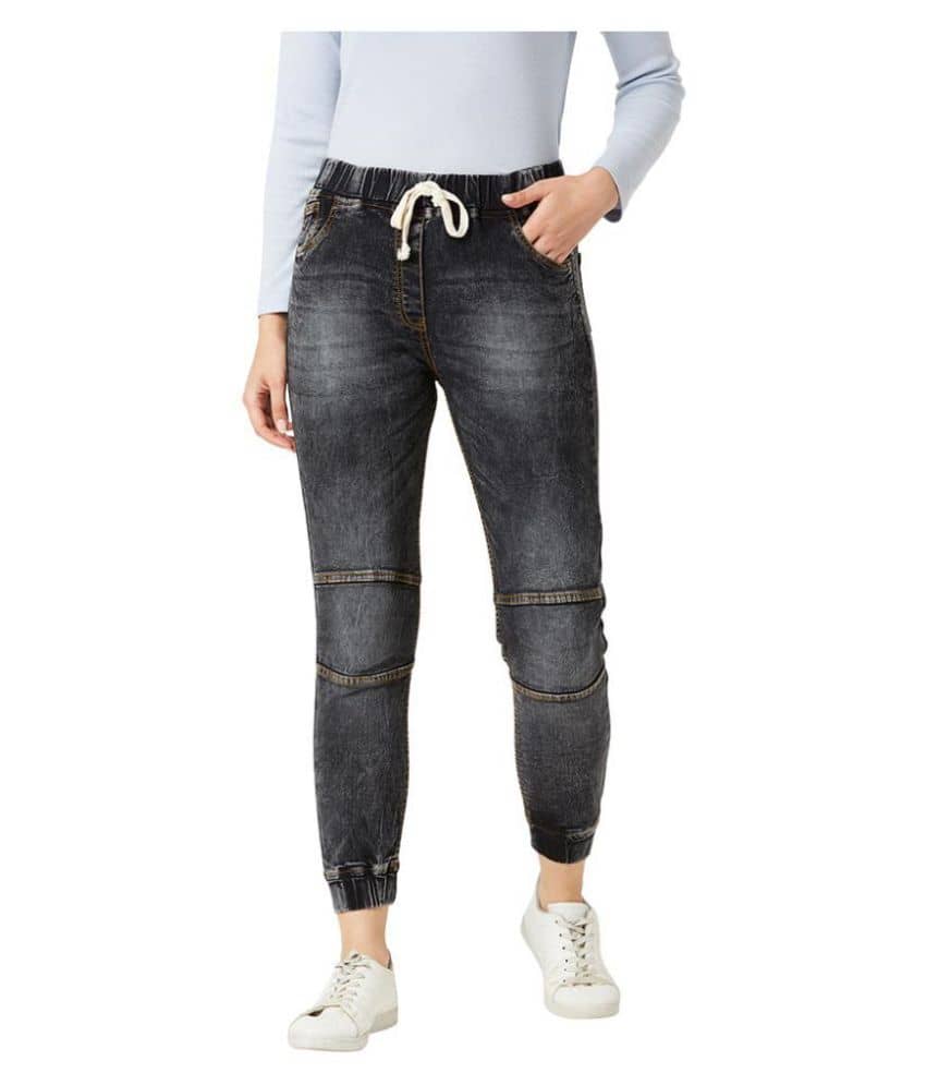 Miss Chase Denim Jogger Pants - Trousers | Buy online on ZillyBuy