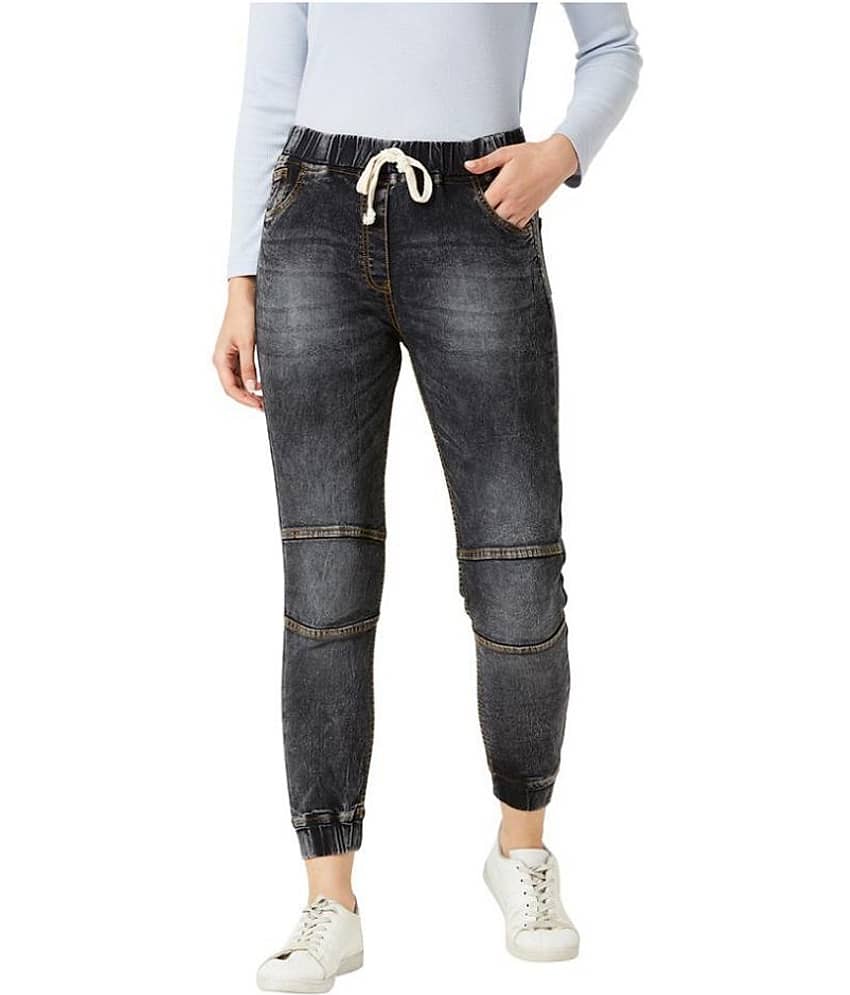 Miss Chase Denim Jogger Pants - Trousers | Buy online on ZillyBuy