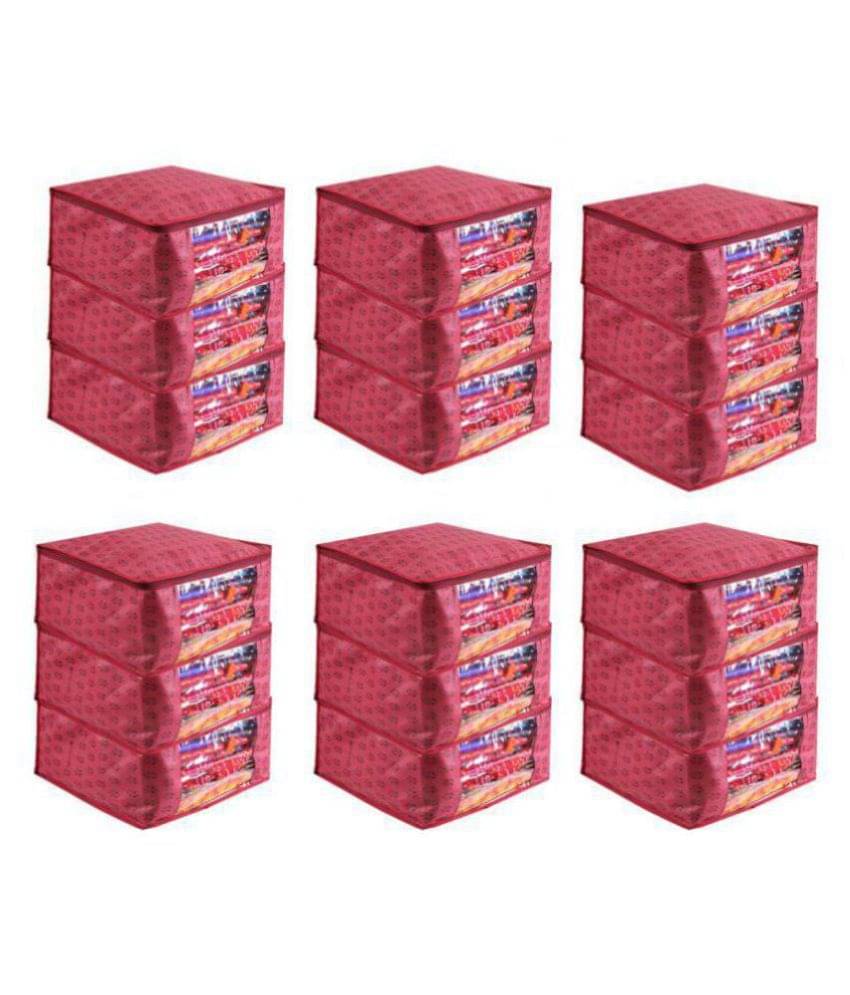     			PrettyKrafts Saree Cover Set of 18 Prints Big Size/Wardrobe Organiser/Cloth Cover