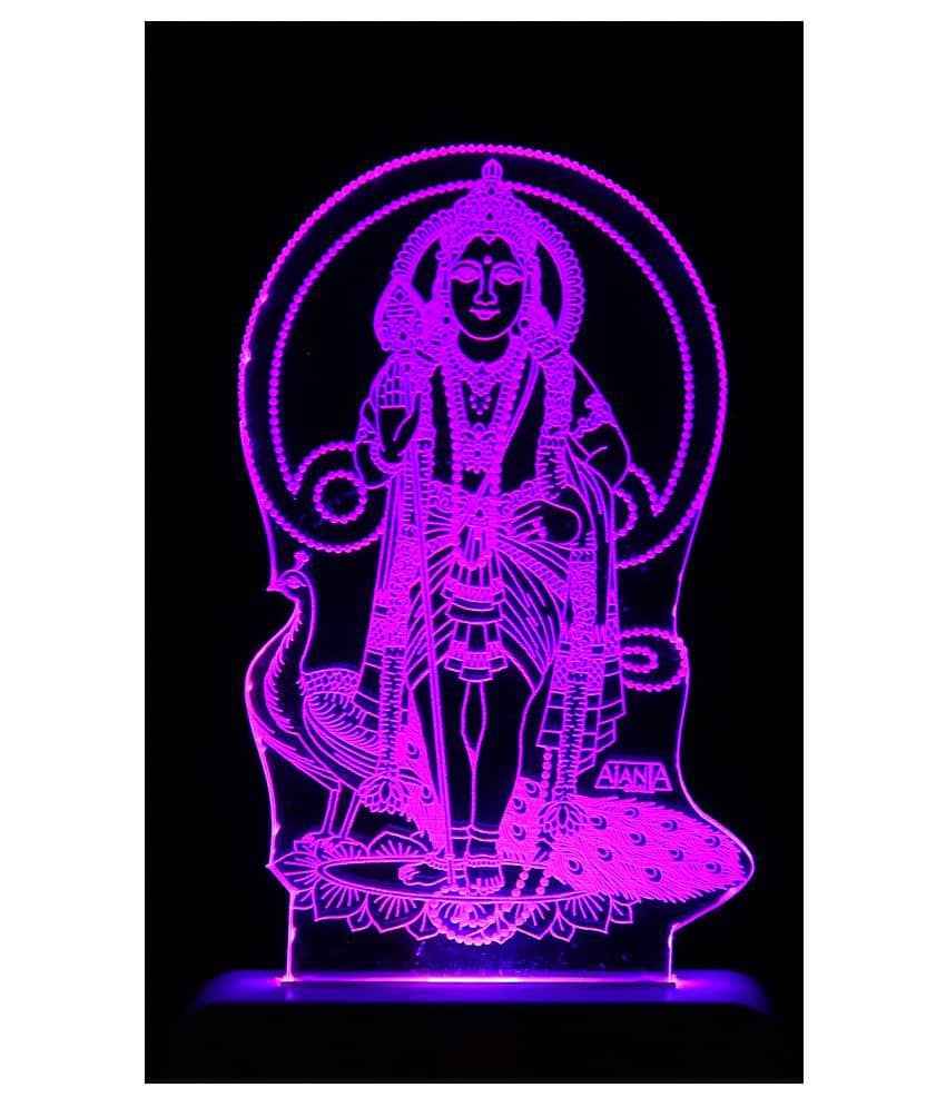 SUPER AJANTA 2033 Lord Kartikey 3D Night Lamp Multi - Pack of 1 - Electricals | Buy online on ZillyBuy