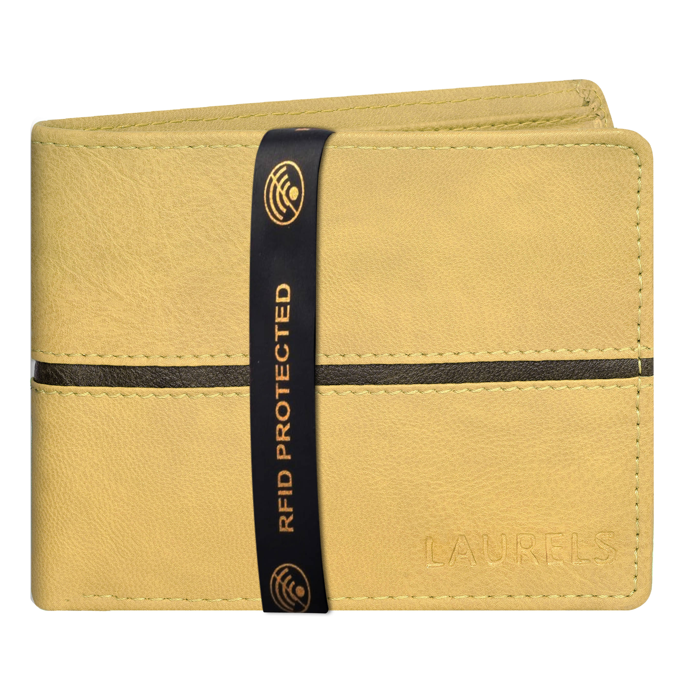     			Laurels PU Beige Casual Regular Wallet