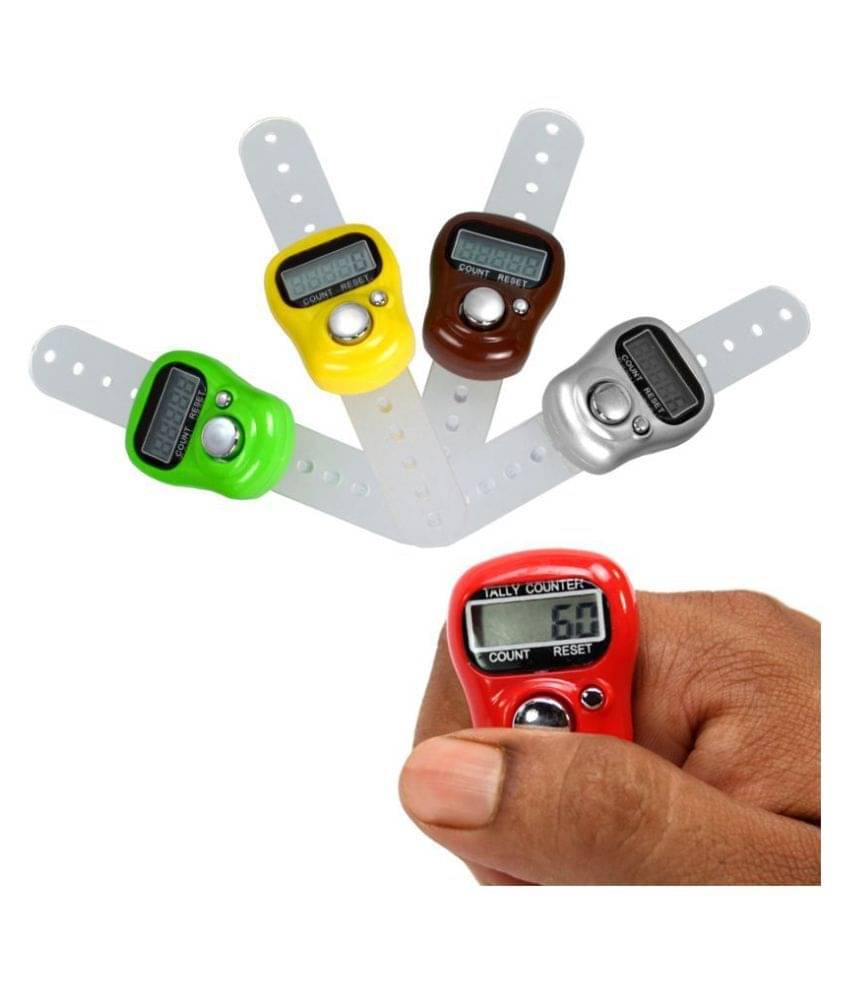     			Mini 4 Pieces 5 Digit Resettable LCD Hand Finger Digital Electronic Tally Counter