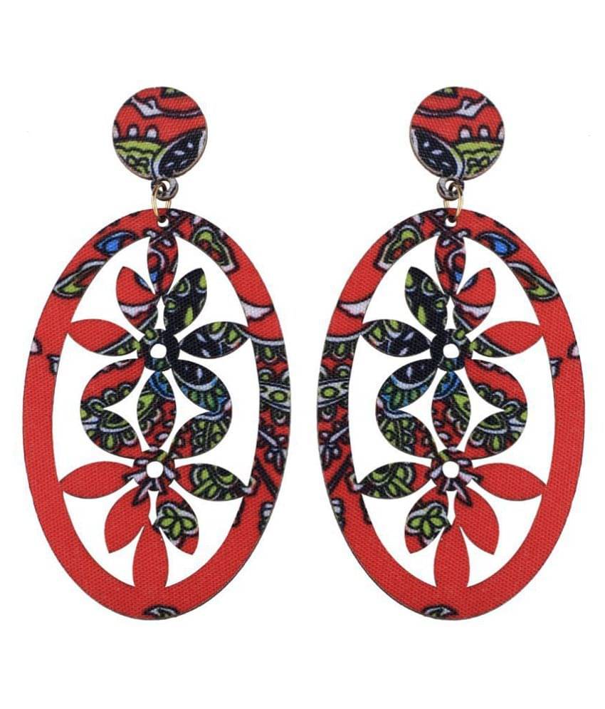 SILVER SHINE Attractive Dangles Wooden Light Weight Earrings for Girls and Women. SILVER SHINE Attractive Dangles Wooden Light Weight Earrings for Girls and Women.