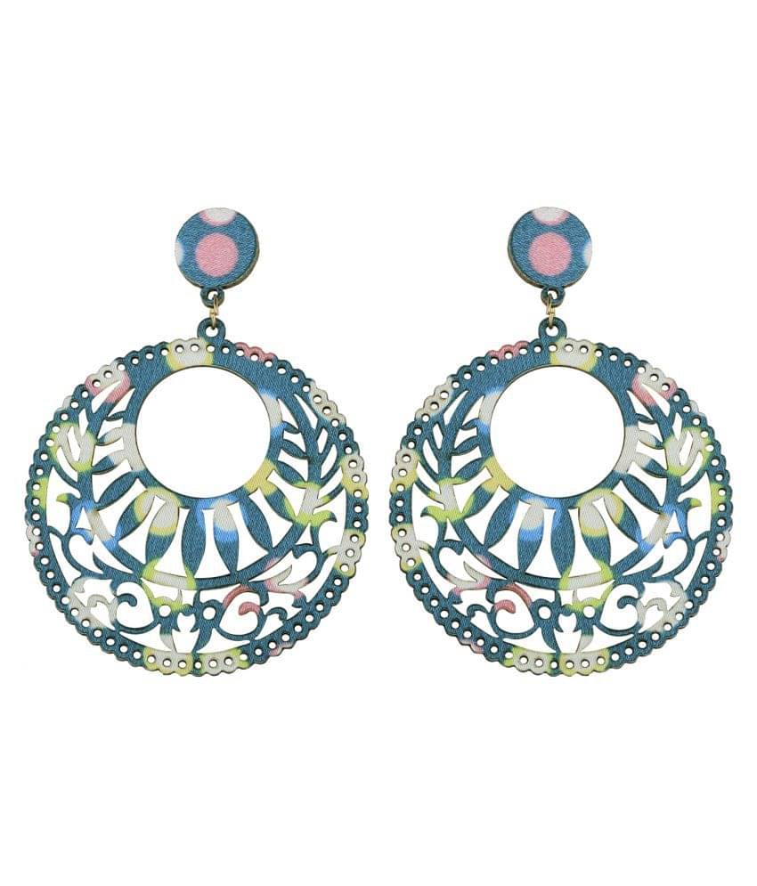 SILVER SHINE  Attractive Ethnic Drop Earrings Light Weight for Girls and Women.     			SILVER SHINE  Attractive Ethnic Drop Earrings Light Weight for Girls and Women.
