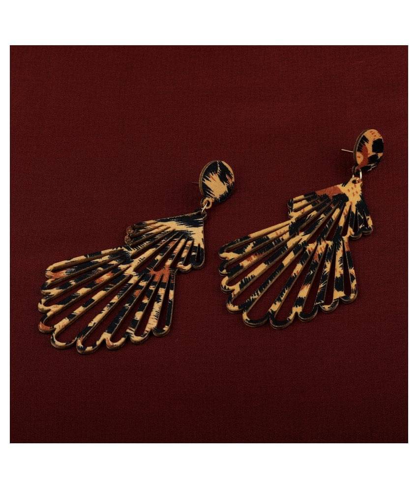 SILVER SHINE Attractive Handmade Wooden Light Weight Dangle Earrings for Girls and Women.     			SILVER SHINE Attractive Handmade Wooden Light Weight Dangle Earrings for Girls and Women.