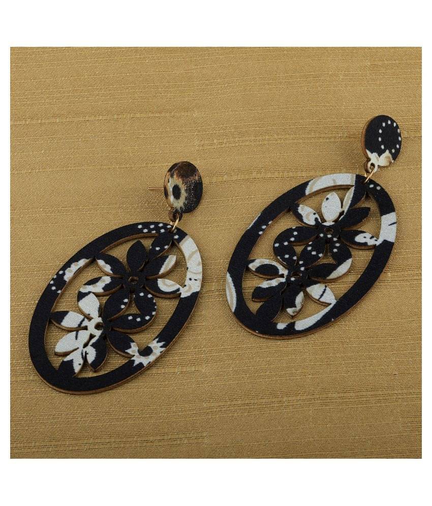 SILVER SHINE  Attractive Wooden Light Weight Dangle Earrings for Girls and Women.     			SILVER SHINE  Attractive Wooden Light Weight Dangle Earrings for Girls and Women.