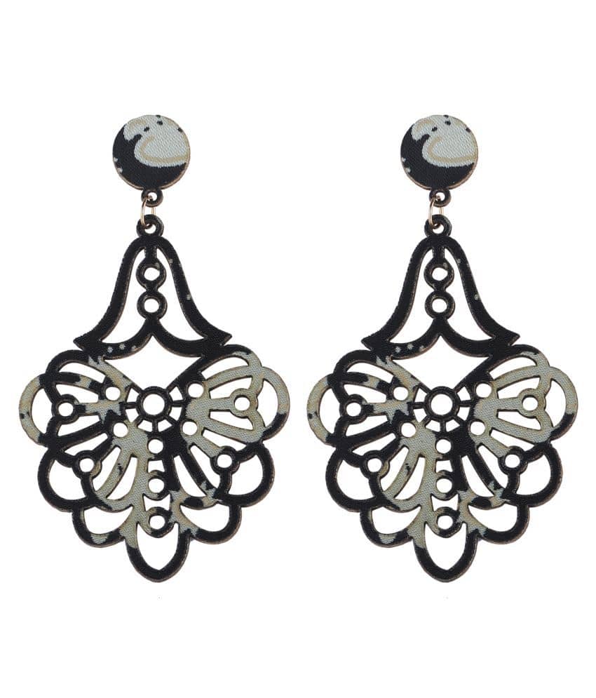 SILVER SHINE Beautiful Party Wear Natural Wood for Perfect and Different Look - Earrings | Buy online on ZillyBuy