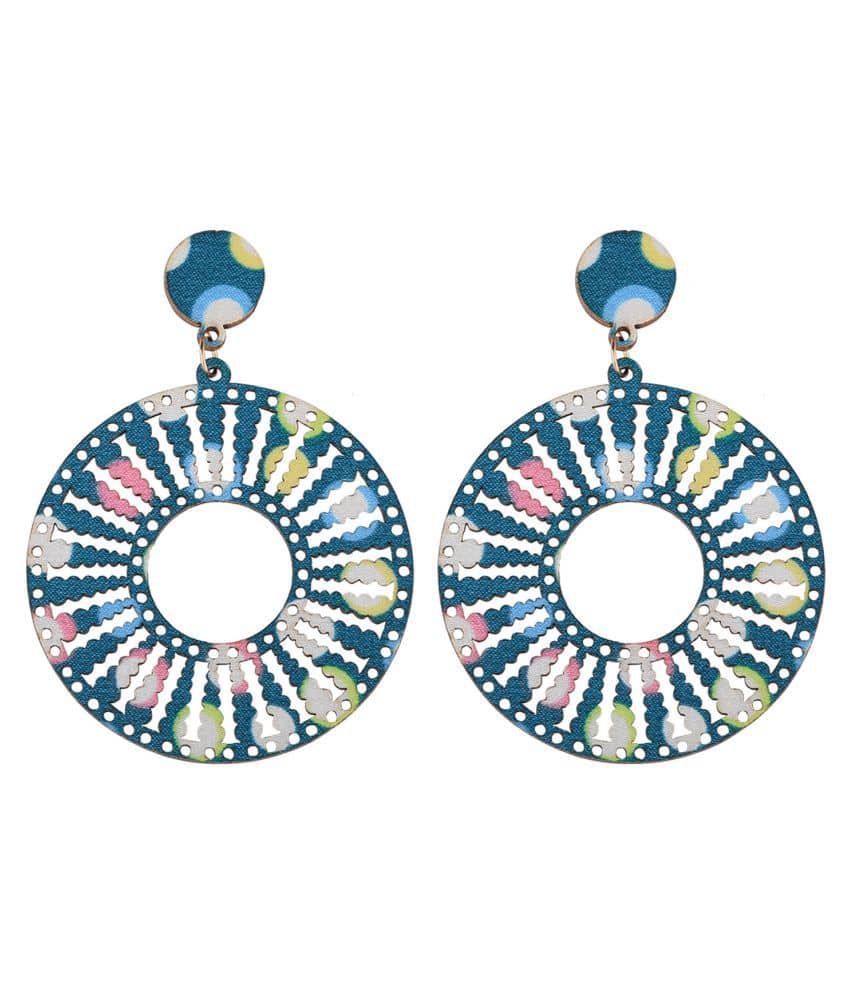 SILVER SHINE Delicate Natural Wooden Dangler Earrings for Girls and Women. - Earrings | Buy online on ZillyBuy