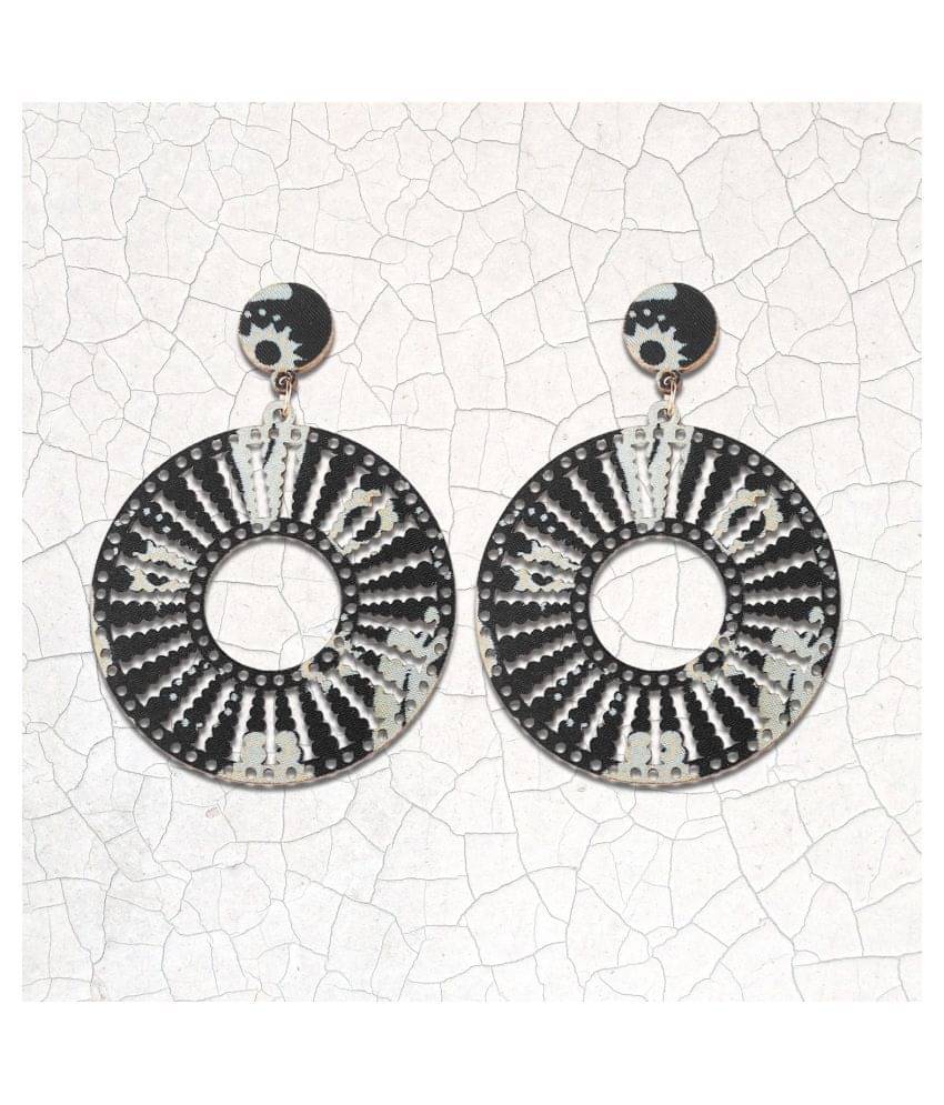SILVER SHINE Designer Dangler Wooden Light Weight Earrings for Girls and Women. SILVER SHINE Designer Dangler Wooden Light Weight Earrings for Girls and Women.