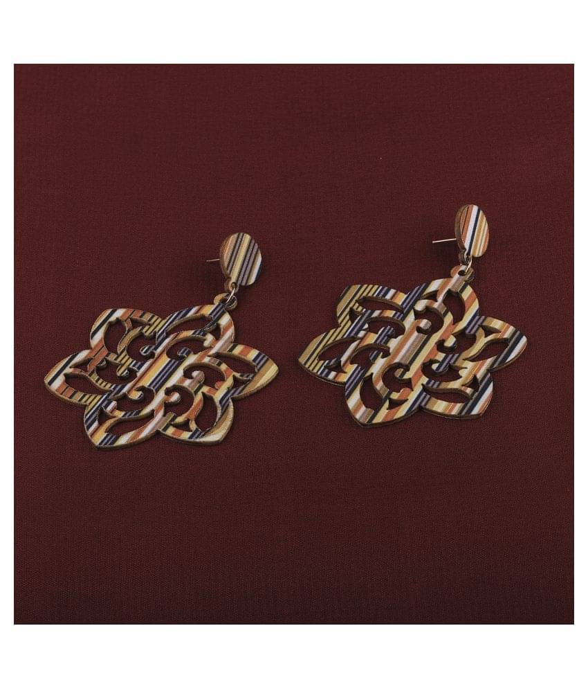 SILVER SHINE Designer Wooden Earrings Natural Wood for Perfect and Different Look     			SILVER SHINE Designer Wooden Earrings Natural Wood for Perfect and Different Look