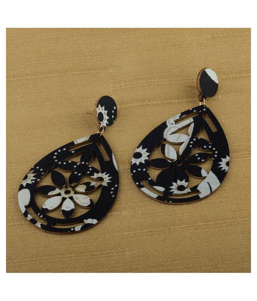 SILVER SHINE Elegant Designer Dangler Wooden Earrings For Girls and Women … SILVER SHINE Elegant Designer Dangler Wooden Earrings For Girls and Women …