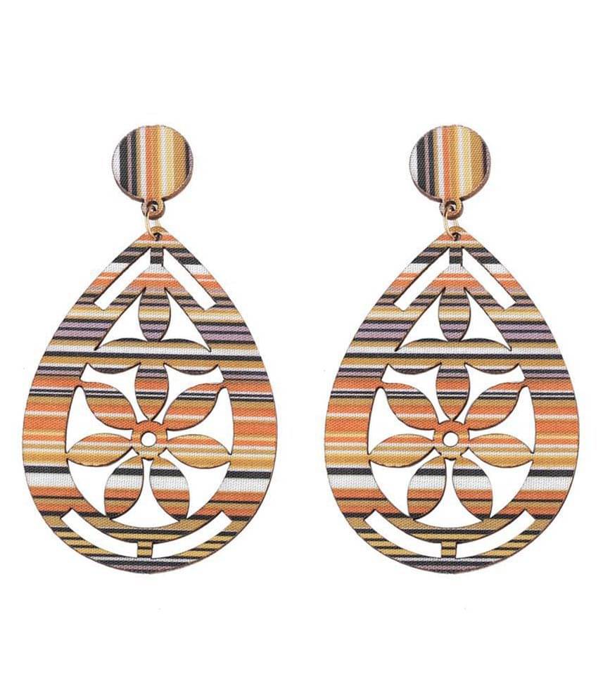 SILVER SHINE Elegant Designer Light Weight Dangle Wooden Earrings for Girls and Women. SILVER SHINE Elegant Designer Light Weight Dangle Wooden Earrings for Girls and Women.