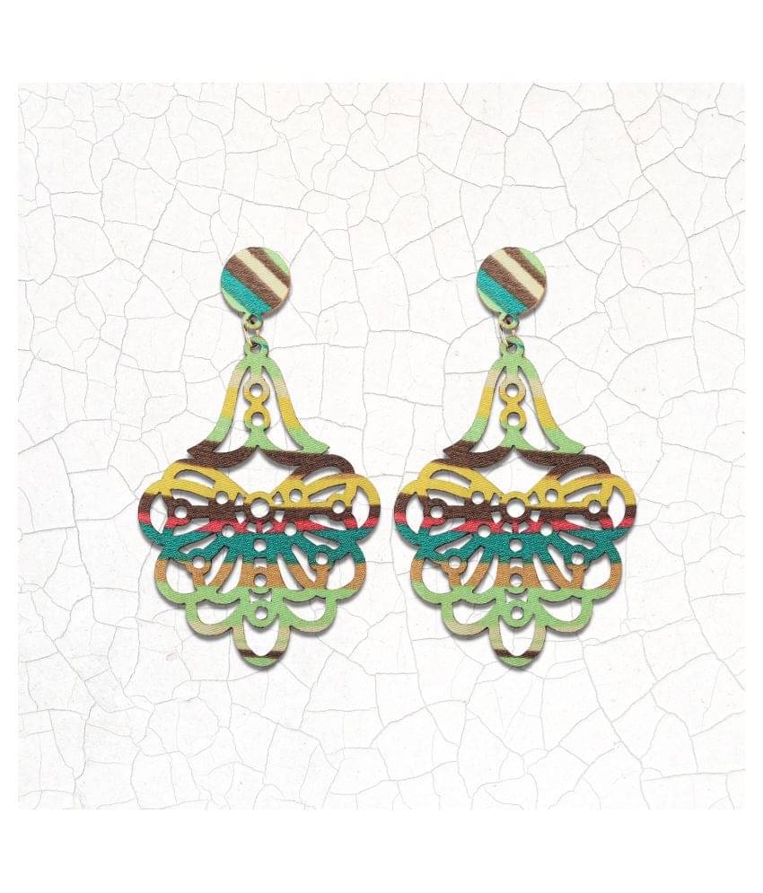 SILVER SHINE Exclusive Natural Dangler Wooden Earrings For Girls and Women SILVER SHINE Exclusive Natural Dangler Wooden Earrings For Girls and Women